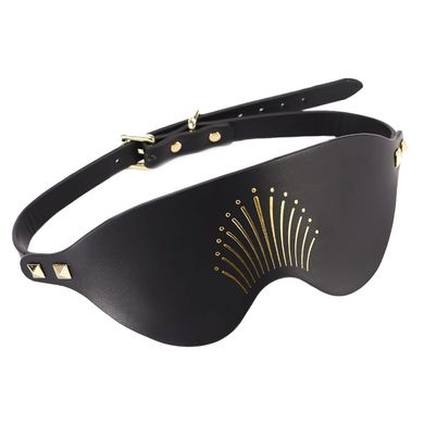 Розкішна маска на очі Zalo Blindfolds Black, натуральна шкіра SO8231 фото