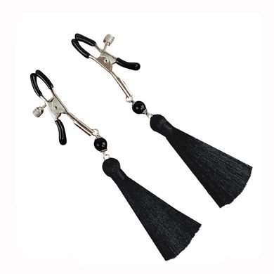 Затискач для сосків Art of Sex - Nipple clamps Black Tassels SO5856 фото