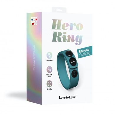 Регульоване ерекційне кільце на кнопках Love To Love HERO RING - TEAL ME SO5088 фото