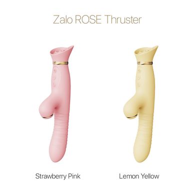 Пульсатор-вібратор із вакуумною стимуляцією клітора Zalo - ROSE Thruster Strawberry Pink SO6682 фото