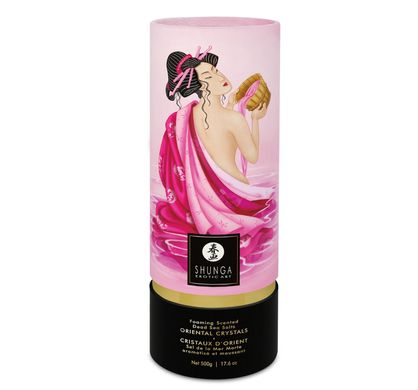 Пінлива сіль для ванни Shunga Dead Sea salt Oriental Crystals — Rose Petal (500 г), сіль Мертвого мо SO6893 фото