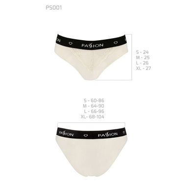 Трусики з широкою гумкою і мереживом Passion PS001 PANTIES M, ecru SO4164 фото