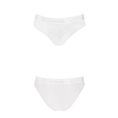 Трусики з широкою гумкою і мереживом Passion PS001 PANTIES M, white SO4172 фото