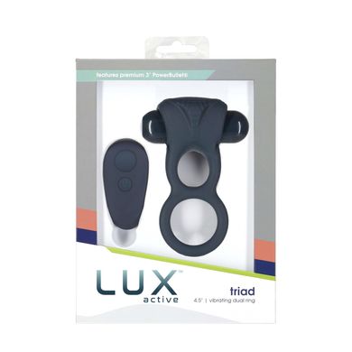 Подвійне ерекційне кільце з вібрацією Lux Active-Triad - Vibrating Dual Cock Ring, пульт ДК SO5575 фото