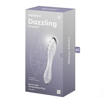 Двосторонній скляний дилдо Satisfyer Dazzling Crystal 1 Transparent, дуже міцний, без стопера SO8785 фото