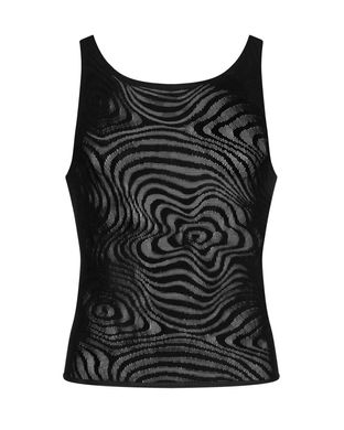 Чоловіча напівпрозора майка-борцовка з візерунком Obsessive T103 tank top S/M/L, чорна SO7311 фото