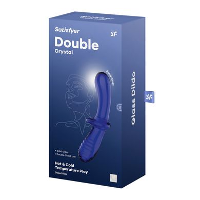 Двосторонній скляний дилдо Satisfyer Double Crystal Light blue, боросилікатне скло, унісекс SO8787 фото