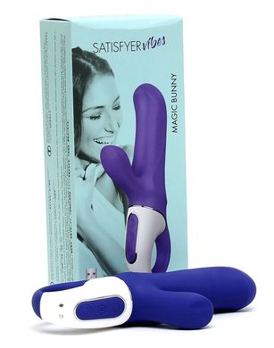 Потужний вібратор-кролик Satisfyer Vibes Magic Bunny, два мотори, литий силікон, 12 режимів роботи SO2200 фото