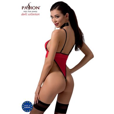 Боді з високим вирізом стегна Passion Exclusive AKITA BODY L/XL, red PS24201 фото