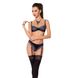 Комплект белья Passion Exclusive GISELE SET L/XL, black, лиф, трусики с пажами PS24607 фото 1