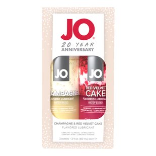 Набір смакових змазок JO Champagne & Red Velvet Cake (2×60 мл), Limited Edition SO7117 фото