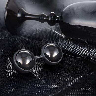 Вагінальні кульки LELO Luna Beads Noir Black, зміщений центр ваги, діаметр 2,9 см, 2х37 г SO8685 фото