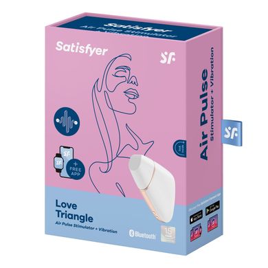 Вакуумний кліторальний стимулятор Satisfyer Love Triangle White з керуванням через інтернет SO3896 фото