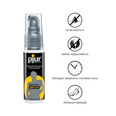 Пролонгувальний гель pjur Superhero Serum 20 мл, створює невидиму плівку, що знижує чутливість PJ12090 фото